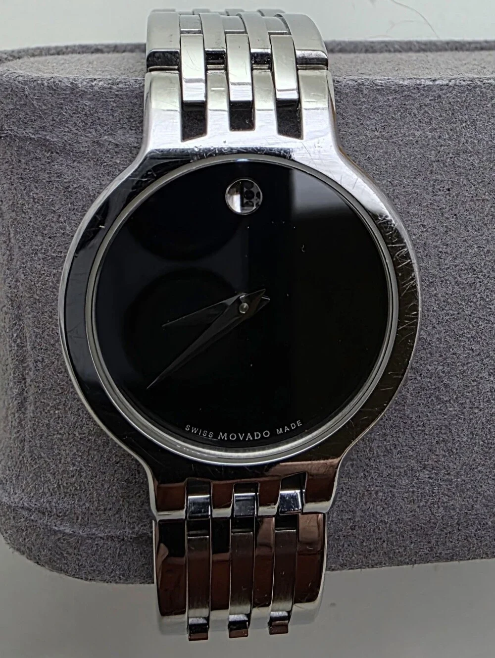 Movado Esperanza Silver-Men's/Ladies 28mm Stainless Steel Watch with Black Dial